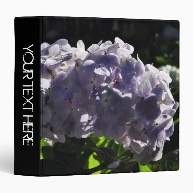 Classeur Fleurs d'Hydrangeas Violettes (Devant/Côté)