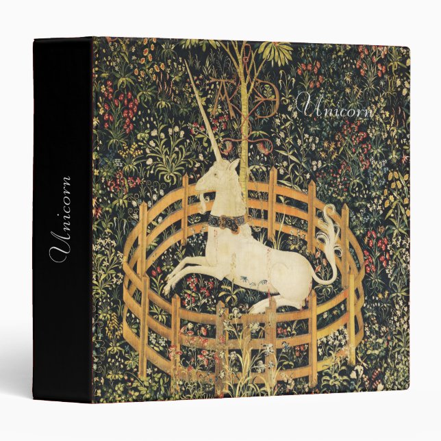 CLASSEUR FLEURS D'IMAGINAIRES UNICORNES ET GOTHIQUES, MOTIF (Devant/Côté)