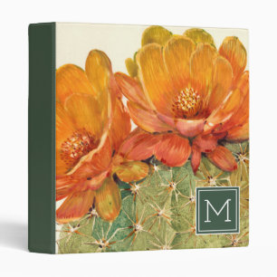 Classeur Fleurs d'orange de cactus du monogramme
