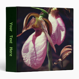 Classeur Fleurs d'orchidée sabot de dame sauvage rose perso