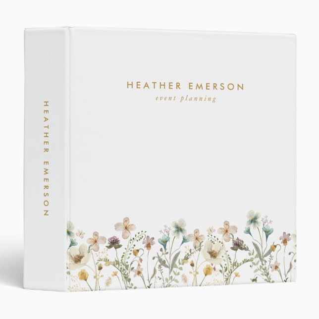 Classeur Fleurs Élégantes (Devant/Côté)