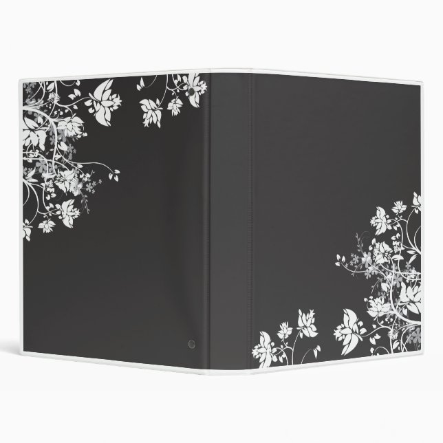 Classeur Fleurs élégantes B/W (Arrière-plan)