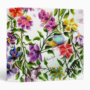 Classeur Fleurs Empreintes de pattes de chiot avec BAIN D'O