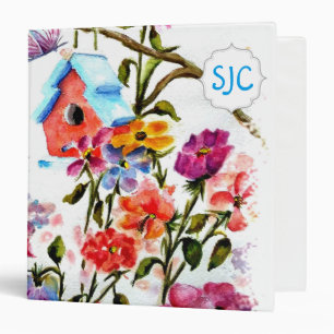 Classeur Fleurs Empreintes de pattes de chiots avec BIRD HO