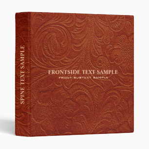 Classeur Fleurs en cuir de daim Brown