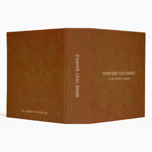 Classeur Fleurs en cuir de daim Brown