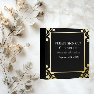 Classeur Fleurs en forme de coeur sur mariage à huile d'or 