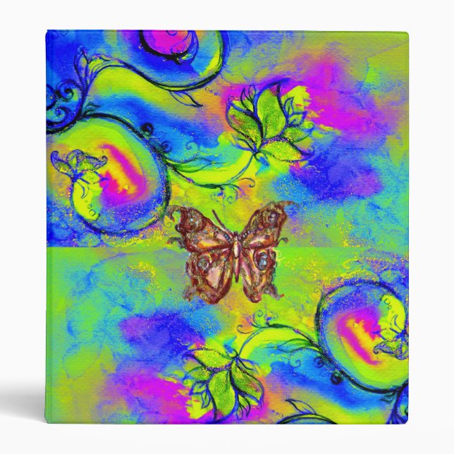 CLASSEUR FLEURS ET BUTTERFLITS BLANCS (Devant)