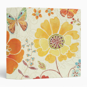 Classeur Fleurs et papillons colorés