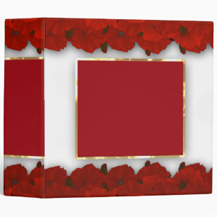Classeur Fleurs florales rouge coquelicot cadre design bord
