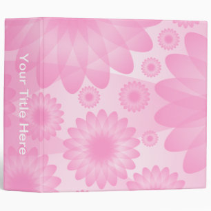 Classeur Fleurs géométriques (2 po) - rose