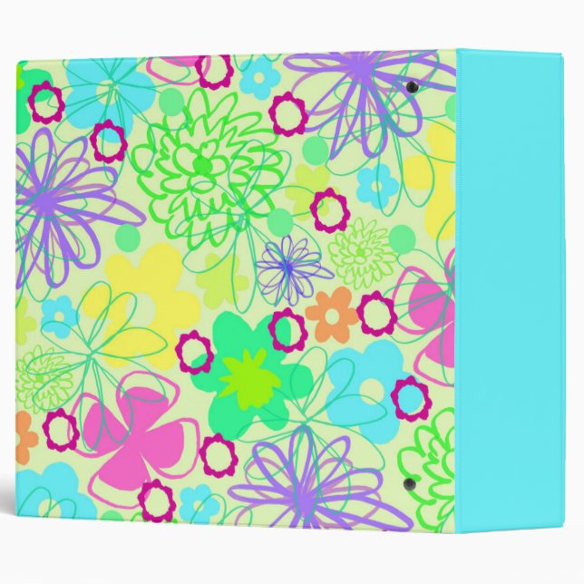 Classeur Fleurs graphiques (Dos/Côté)