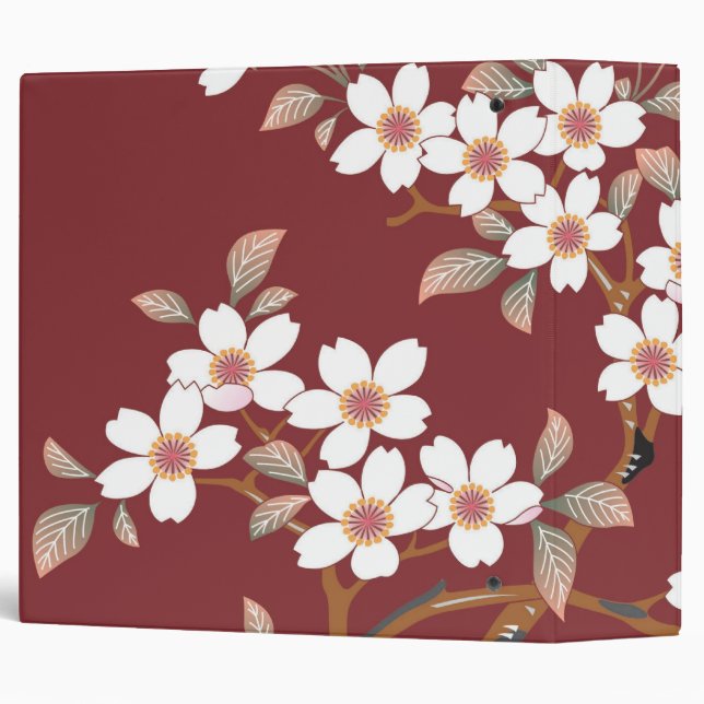 Classeur Fleurs japonaises de cerises (Dos/Côté)