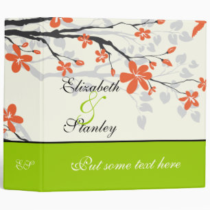 Classeur Fleurs Magnolia orange citron vert mariage classeu