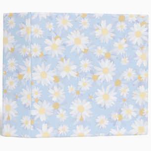 Classeur Fleurs marguerites Bleues Classiques