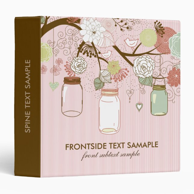 Classeur Fleurs Mason Jar et Retro roses et Brown