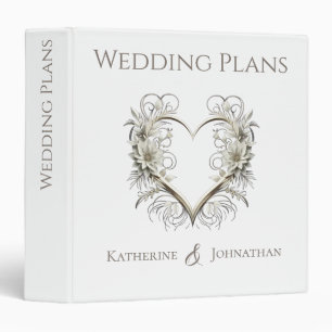 Classeur Fleurs modernes avec un plan Coeur-Mariage-