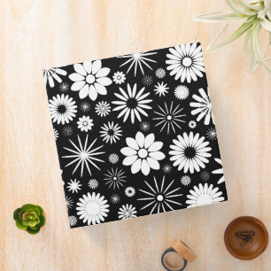 Classeur Fleurs noires et blanches 2 pouces