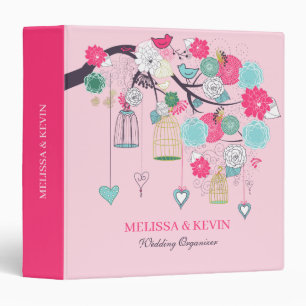 Classeur Fleurs, Oiseaux Cages & Coeurs Design Mariage