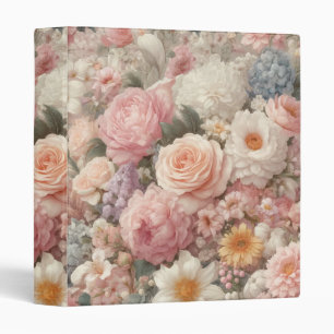 Classeur Fleurs pastel motif floral rose shabby chic