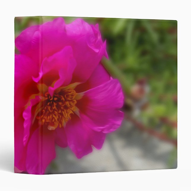 Classeur Fleurs roses au soleil (Devant/Côté)