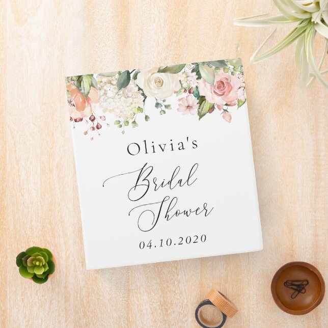 Classeur Fleurs roses, Fleurs blanches, Boho, Fête des mari (In Situ)