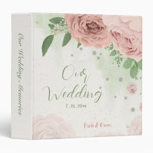 Classeur fleurs roses rousses verdure album photo mariage