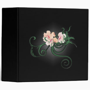 Classeur Fleurs roses sur un Arrière - plan noir