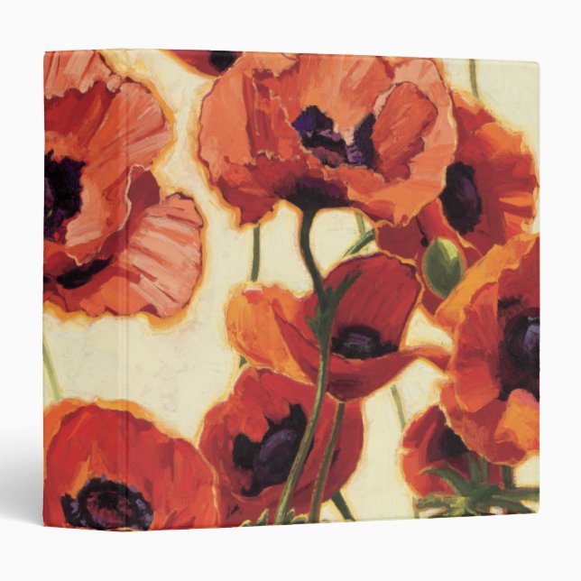 Classeur Fleurs rouges (Devant/Côté)