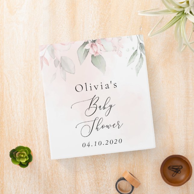 Classeur Fleurs Rouges, Fleurs Roses, Boho, Baby shower (In Situ)