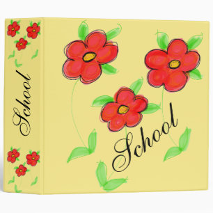 Classeur Fleurs rouges funky