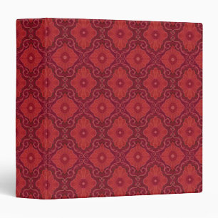 Classeur "Fleurs rouges" vintage floral arabesque motif