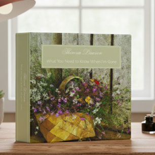 Classeur Fleurs rustiques et panier Planificateur de fin de