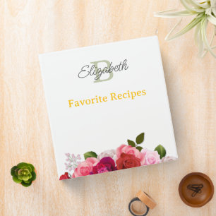 Classeur Fleurs sauvages aquarelle personnalisées Recettes