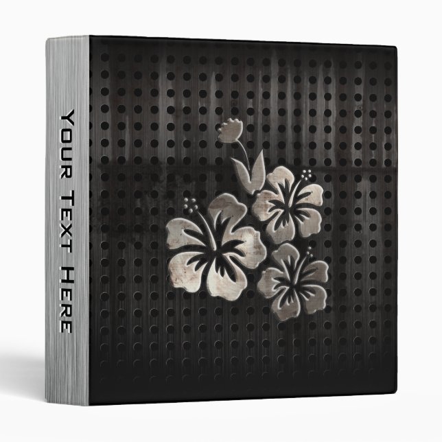 Classeur Fleurs tropicales; Noir Cool (Devant/Côté)