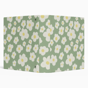 Classeur Fleurs vertes et blanches