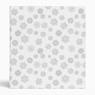 Classeur Flocons de neige blancs en 3D sur fond blanc