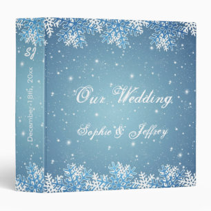 Classeur Flocons de neige sur le mariage bleu