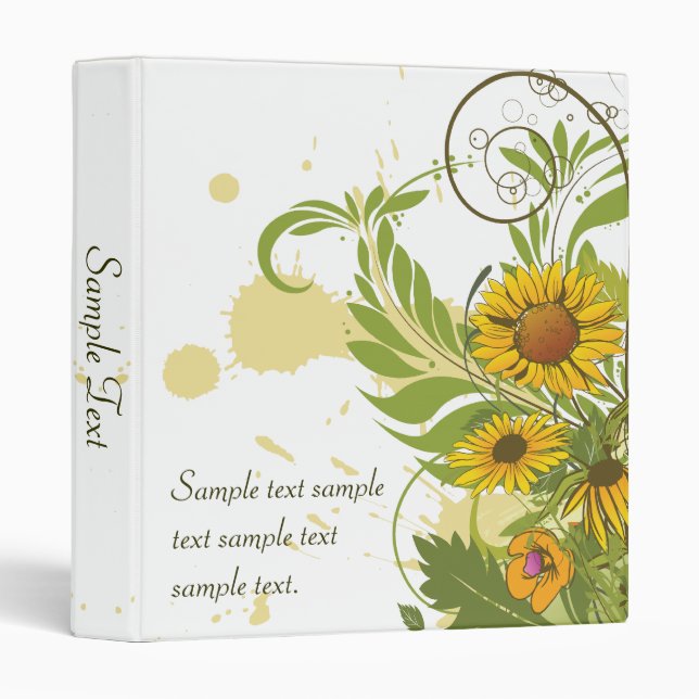 Classeur floral abstrait (Devant/Côté)