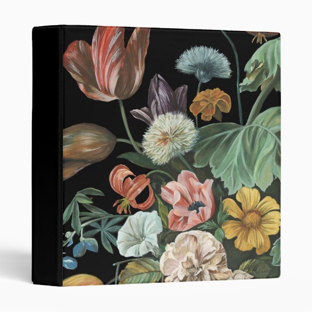 Classeur Floral baroque - Bouquet de fleurs (Devant/Côté)