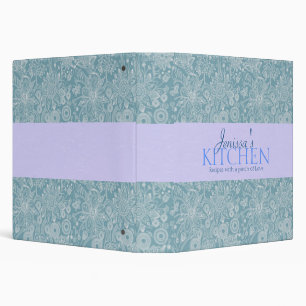 Classeur floral bleu