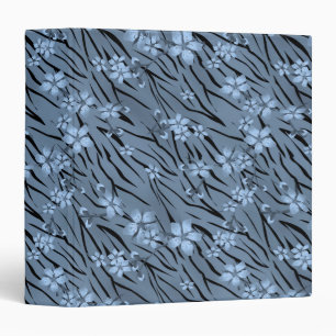 Classeur Floral, bleu, motif de tigre