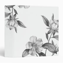 Classeur floral botanique noir et blanc