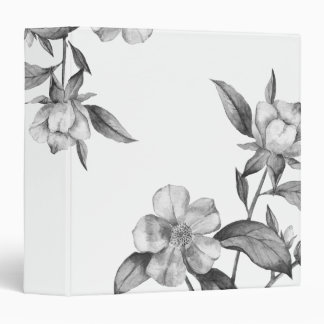 Classeur floral botanique noir et blanc