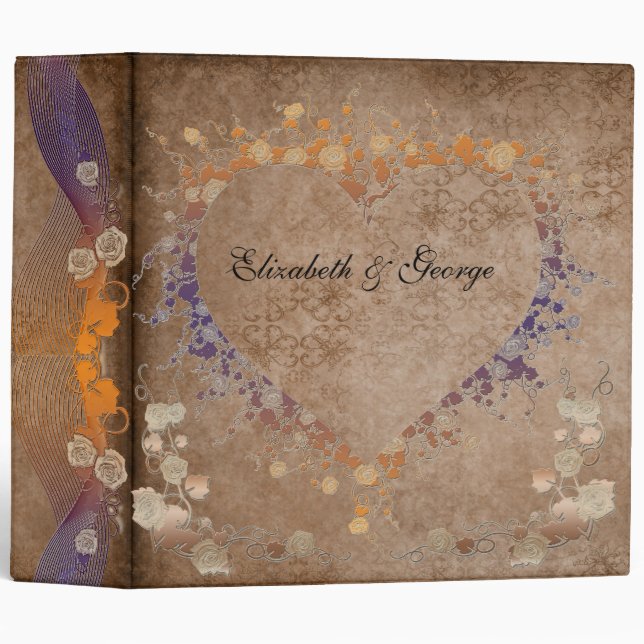 Classeur floral d'Avery de coeur (Devant/Côté)