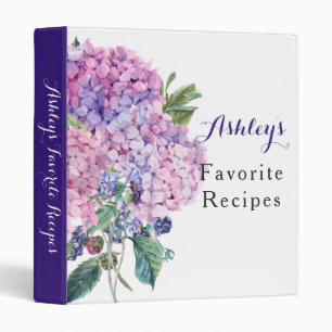 Classeur floral de recette d'hortensia rose