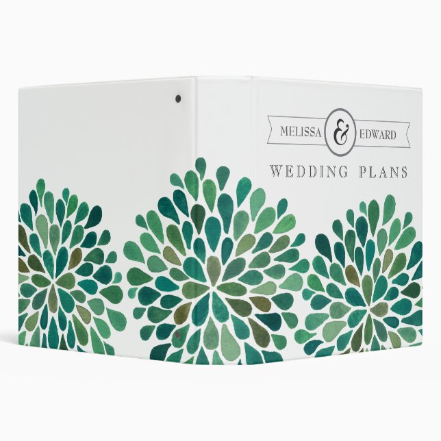 Classeur floral de wedding planner d'aquarelle (Arrière-plan)