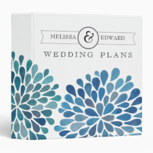 Classeur floral de wedding planner d'aquarelle