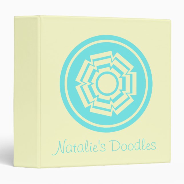 Classeur Floral Groove Classeur, Turquoise (Devant/Côté)