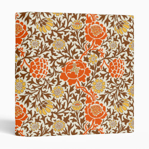 Classeur Floral jacobéen, Orange Brown & Or de moutarde